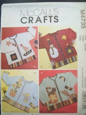 McCalls Pattern 4735 
Seasonal Appliqué For Sweatshirts 
Vest 
Patchwork 
UC/NOS